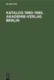 Katalog 1980-1985. Akademie-Verlag Berlin (eBook, PDF)