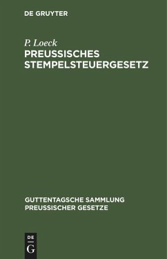 Cover Preußisches Stempelsteuergesetz (eBook, PDF)