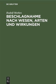 Beschlagnahme nach Wesen, Arten und Wirkungen (eBook, PDF) - Mothes, Rudolf