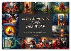 Rotkäppchen und der Wolf (Wandkalender 2024 DIN A2 quer), CALVENDO Monatskalender