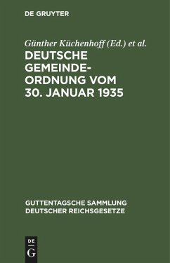 Cover Deutsche Gemeindeordnung vom 30. Januar 1935 (eBook, PDF)