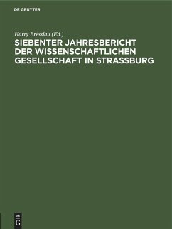 Cover Siebenter Jahresbericht der Wissenschaftlichen Gesellschaft in Strassburg (eBook, PDF)