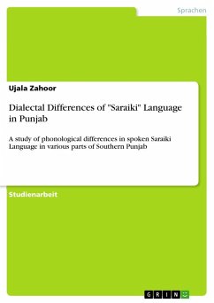 Dialectal Differences of "Saraiki" Language in Punjab