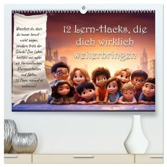 12 Lern-Hacks (hochwertiger Premium Wandkalender 2024 DIN A2 quer), Kunstdruck in Hochglanz - selfscrum
