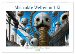 Abstrakte Welten mit KI (Wandkalender 2024 DIN A2 quer), CALVENDO Monatskalender