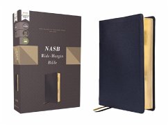 Nasb, Wide Margin Bible, Genuine Leather, Calfskin, Navy, Red Letter, 1995 Text, Comfort Print - Zondervan