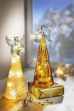 LED-Engel mit Teelichthalter, 2er Set