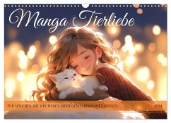 Manga Tierliebe (Wandkalender 2024 DIN A3 quer), CALVENDO Monatskalender
