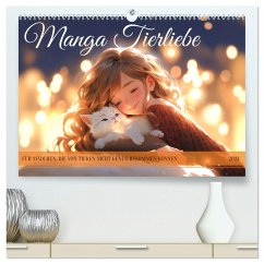 Manga Tierliebe (hochwertiger Premium Wandkalender 2024 DIN A2 quer), Kunstdruck in Hochglanz