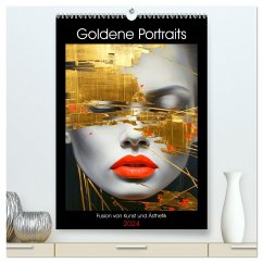 Goldene Portraits. Fusion von Kunst und Ästhetik (hochwertiger Premium Wandkalender 2024 DIN A2 hoch), Kunstdruck in Hochglanz - Hurley, Rose