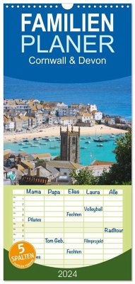 Familienplaner 2024 - Cornwall & Devon mit 5 Spalten (Wandkalender, 21 x 45 cm) CALVENDO