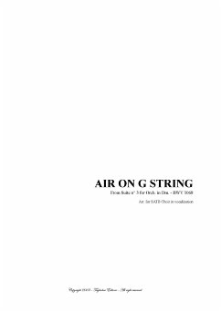 AIR ON THE G STRING- Arr. for SATB Choir in vocalization (eBook, PDF) - Tagliabue, Renato
