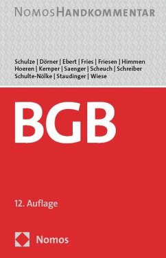 Bürgerliches Gesetzbuch - Schulze, Reiner;Dörner, Heinrich;Ebert, Ina