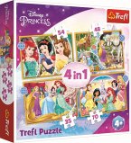 4 in 1 Puzzle 35, 48, 54, 70 Teile - Prinzessinnen