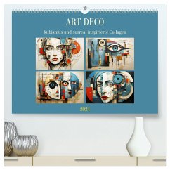 Art Deco. Kubismus und surreal inspirierte Collagen (hochwertiger Premium Wandkalender 2024 DIN A2 quer), Kunstdruck in Hochglanz