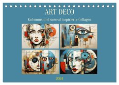 Art Deco. Kubismus und surreal inspirierte Collagen (Tischkalender 2024 DIN A5 quer), CALVENDO Monatskalender