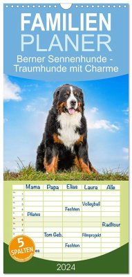 Familienplaner 2024 - Berner Sennenhunde - Traumhunde mit Charme mit 5 Spalten (Wandkalender, 21 x 45 cm) CALVENDO