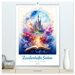 Zauberhafte Seiten - Entdecke die Magie der Bücher (hochwertiger Premium Wandkalender 2024 DIN A2 hoch), Kunstdruck in Hochglanz - Kowalski, Rupert