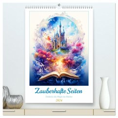 Zauberhafte Seiten - Entdecke die Magie der Bücher (hochwertiger Premium Wandkalender 2024 DIN A2 hoch), Kunstdruck in Hochglanz