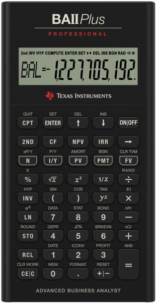 Texas Instruments BA II Plus Professional IIBAPRO/FC/3E12/A Texas Instruments BA II Plus Professional IIBAPRO/FC/3E12/A