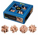 Philos 3501 - Puzzleset 1, Holz, 4-teilig, Puzzlespiele, Denkspiele, Knobelspiele, Schwierigkeitsgrad: mittelschwer, Geschenkbox