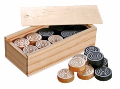 Philos 3052 - Spielsteine für Dame und Mühle, 30 mm, Holz, 2x20 Spielsteine in Holzbox