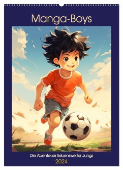Manga-Boys. Die Abenteuer liebenswerter Jungs (Wandkalender 2024 DIN A2 hoch), CALVENDO Monatskalender - Hurley, Rose
