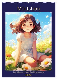 Mädchen. Der Alltag zauberhafter Manga-Girls (Wandkalender 2024 DIN A2 hoch), CALVENDO Monatskalender