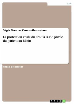 La protection civile du droit à la vie privée du patient au Bénin - Ahoussinou, Sègla Mauriac Camus