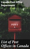 List of Post Offices in Canada (eBook, ePUB)