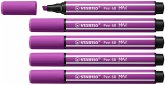 Premium-Filzstift mit dicker Keilspitze - STABILO Pen 68 MAX - 5er Pack - lila Premium-Filzstift mit dicker Keilspitze - STABILO Pen 68 MAX - 5er Pack - lila