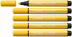 Cover Premium-Filzstift mit dicker Keilspitze - STABILO Pen 68 MAX - 5er Pack - gelb