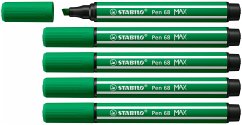 Premium-Filzstift mit dicker Keilspitze - STABILO Pen 68 MAX - 5er Pack - smaragdgrün