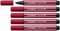 Cover Premium-Filzstift mit dicker Keilspitze - STABILO Pen 68 MAX - 5er Pack - purpur