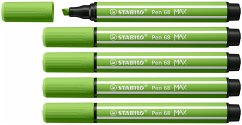 Premium-Filzstift mit dicker Keilspitze - STABILO Pen 68 MAX - 5er Pack - hellgrün