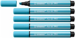 STABILO Filzstifte Pen 68 MAX, 5er Set, azurblau