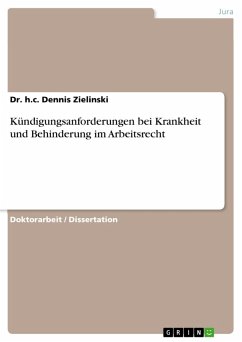 Kündigungsanforderungen bei Krankheit und Behinderung im Arbeitsrecht (eBook, PDF) - Zielinski, Dr. h.c. Dennis