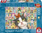 Schmidt 59759 - Katzen-Mimik, Puzzle, 1000 Teile