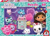 Schmidt 56473 - Gabby's Dollhouse, Geburtstagsfeier im Puppenhaus, Kinderpuzzle mit Glitzereffekt, 60 Teile