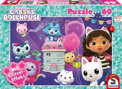 Cover Schmidt 56473 - Gabby's Dollhouse, Geburtstagsfeier im Puppenhaus, Kinderpuzzle mit Glitzereffekt, 60 Teile