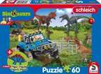 Schmdit 56461 - Schleich, Dinosaurs, Urzeit-Giganten, Kinderpuzzle mit Stegosaurus Figur, 60 Teile