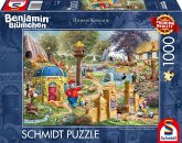 Schmidt 58423 - Thomas Kinkade, Benjamin Blümchen, Ein Tag im Neustädter Zoo, Puzzle, 1000 Teile