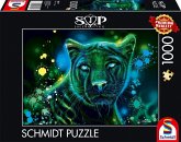Schmidt 58517 - Sheena Pike, Neon Blau-grüner Panther, Puzzle, 1000 Teile