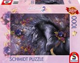 Schmidt 58512 - Laurie Prindle, Blaue Rose, Einhorn/Pferde-Puzzle, 1000 Teile