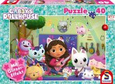 Schmidt 56472 - Gabby's Dollhouse, Miau-ziger Partyspaß, Kinderpuzzle mit Glitzereffekt, 40 Teile