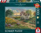 Schmidt 58779 - Thomas Kinkade, Sonnenblumenfelder, Puzzle, 1000 Teile
