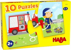 HABA 1306802001 - 10 Puzzles Einsatzfahrzeuge, Kinderpuzzle, 10x2 Teile