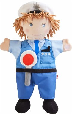 HABA 1306773001 - Handpuppe Polizei, Polizist-Stoffpuppe, Puppe, 27 cm