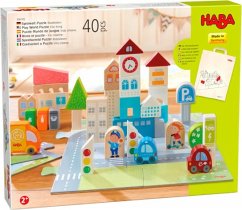 HABA 1306782001 - Spielwelt Puzzle Stadtleben, Bausteine Puzzle-Stadt