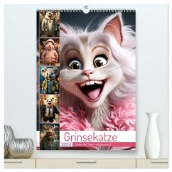 Grinsekatze (hochwertiger Premium Wandkalender 2024 DIN A2 hoch), Kunstdruck in Hochglanz